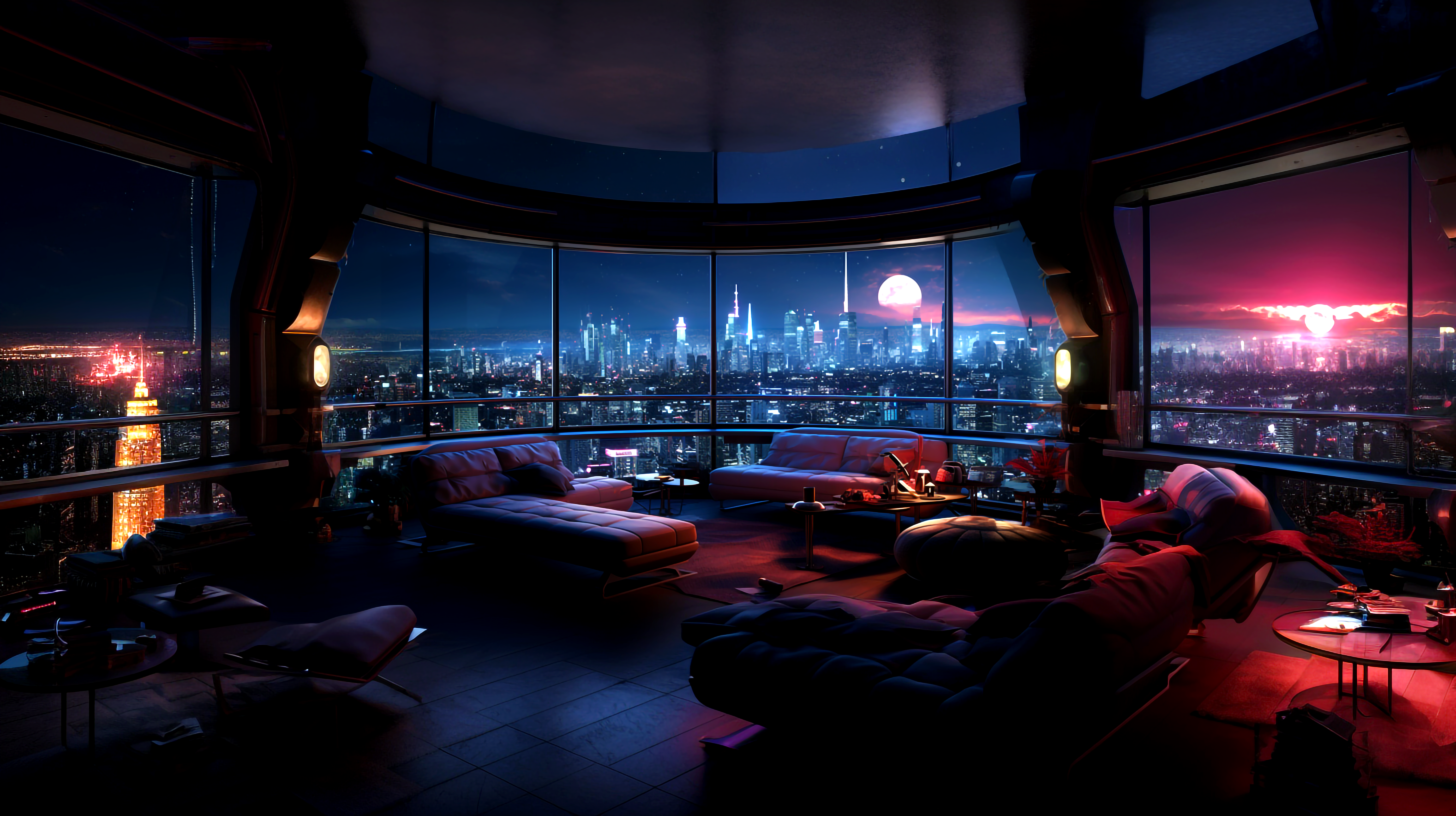 AI-Generated Sci-Fi & Cyberpunk Interiors